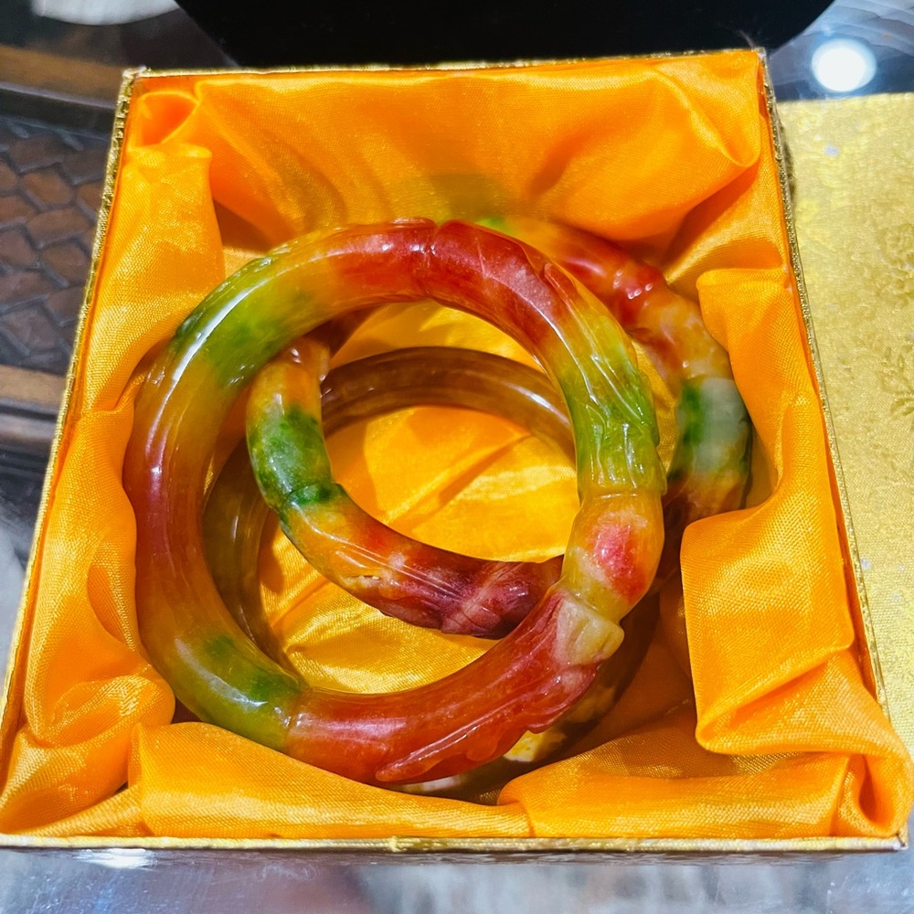 Authentic Multicolored Stone Bangle - image 1